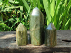 Polished Fuchsite Quartz Points x 3 From Andakatany, Madagascar