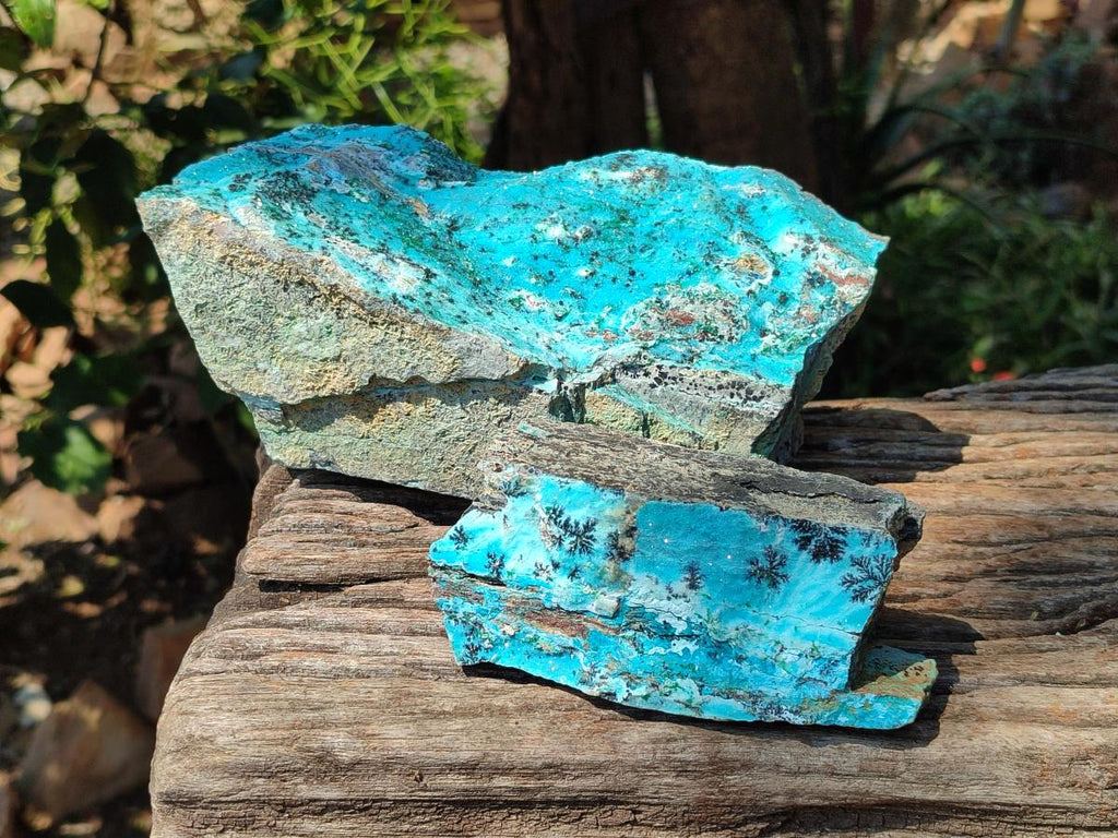 Natural Drusy Coated Chrysocolla Specimens With Associated Minerals x 2 From Likasi, Congo - Toprock Gemstones and Minerals 