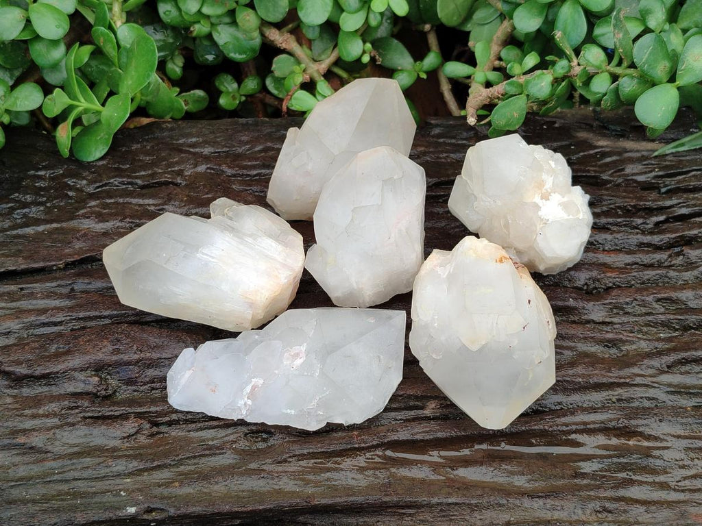 Natural Quartz Crystal Clusters x 6 From Madagascar