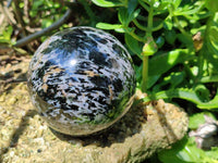 Polished Gabbro 'Merlinite' Spheres x 2 From Madagascar