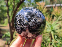 Polished Gabbro 'Merlinite' Spheres x 2 From Madagascar