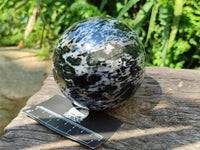 Polished Gabbro 'Merlinite' Spheres x 2 From Madagascar