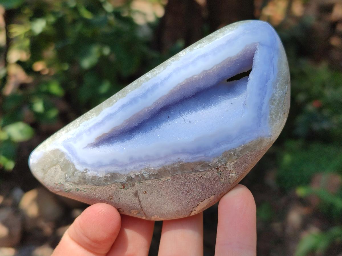 Polished Blue Lace Agate Free Forms x 9 From Nsanje, Malawi