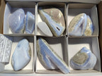 Polished Blue Lace Agate Free Forms x 9 From Nsanje, Malawi