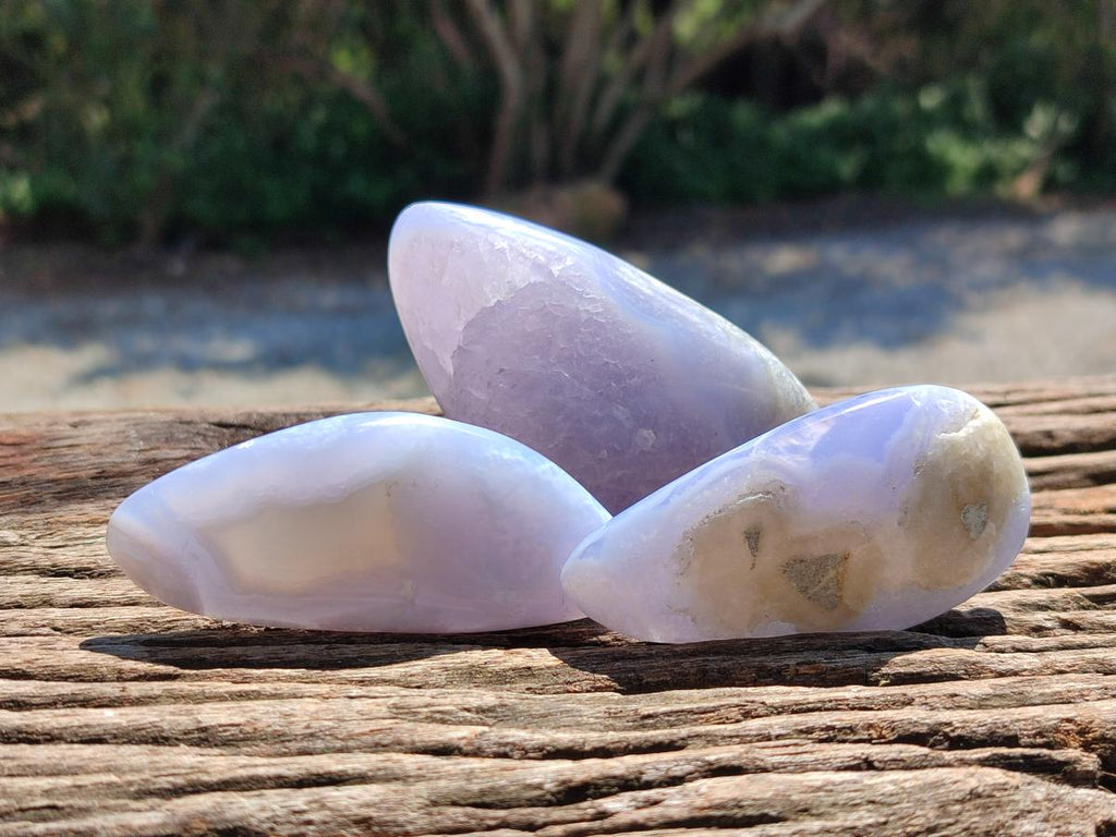 Polished Blue Lace Agate Free Forms x 9 From Nsanje, Malawi