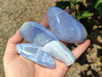 Polished Blue Lace Agate Free Forms x 9 From Nsanje, Malawi