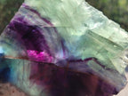Polished On One Side Watermelon Fluorite Slice x 1 From Uis, Namibia