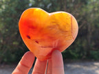 Polished Carnelian Agate Gemstone Hearts x 6 From Madagascar
