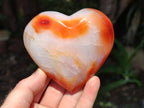 Polished Carnelian Agate Gemstone Hearts x 6 From Madagascar
