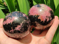 Polished Rhodonite Spheres x 4 From Ambindavato, Madagascar