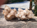 Natural Smokey Phantom Quartz Clusters x 2 From Luena, Congo