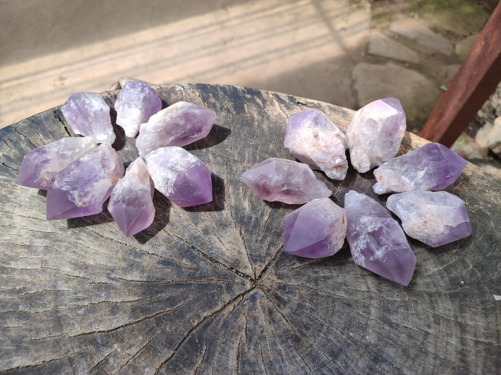 Polished Jacaranda Amethyst Quartz Crystals x 20 From Mumbwa, Zambia - Toprock Gemstones and Minerals 