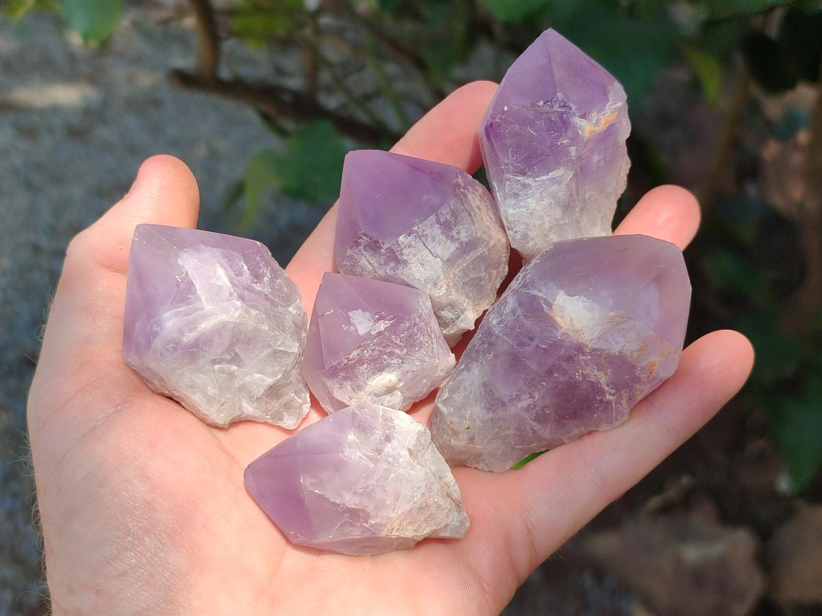 Polished Jacaranda Amethyst Quartz Crystals x 20 From Mumbwa, Zambia - Toprock Gemstones and Minerals 