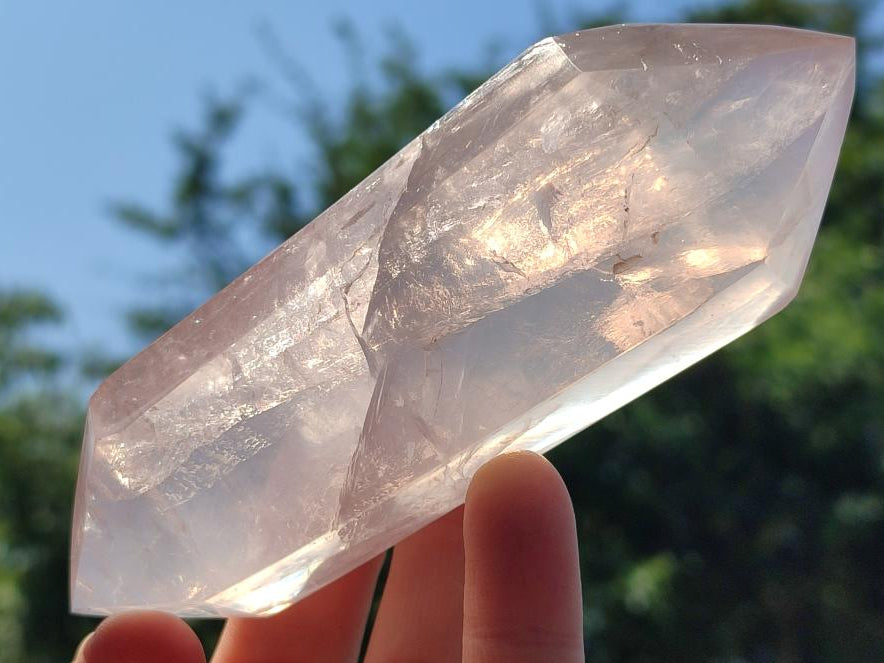 Polished Double Terminated Rose Quartz Crystals x 6 From Madagascar