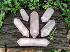 Polished Double Terminated Rose Quartz Crystals x 6 From Madagascar - Toprock Gemstones and Minerals 