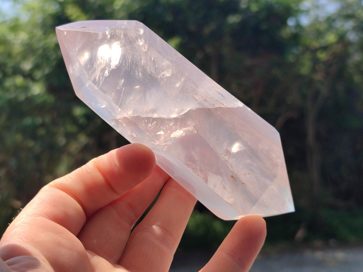 Polished Double Terminated Rose Quartz Crystals x 6 From Madagascar