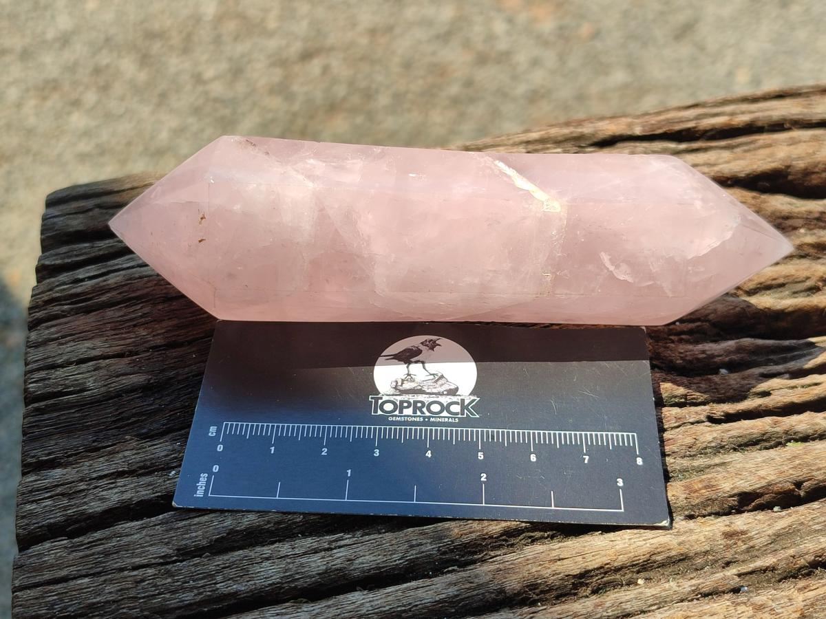 Polished Double Terminated Rose Quartz Crystals x 6 From Madagascar - Toprock Gemstones and Minerals 