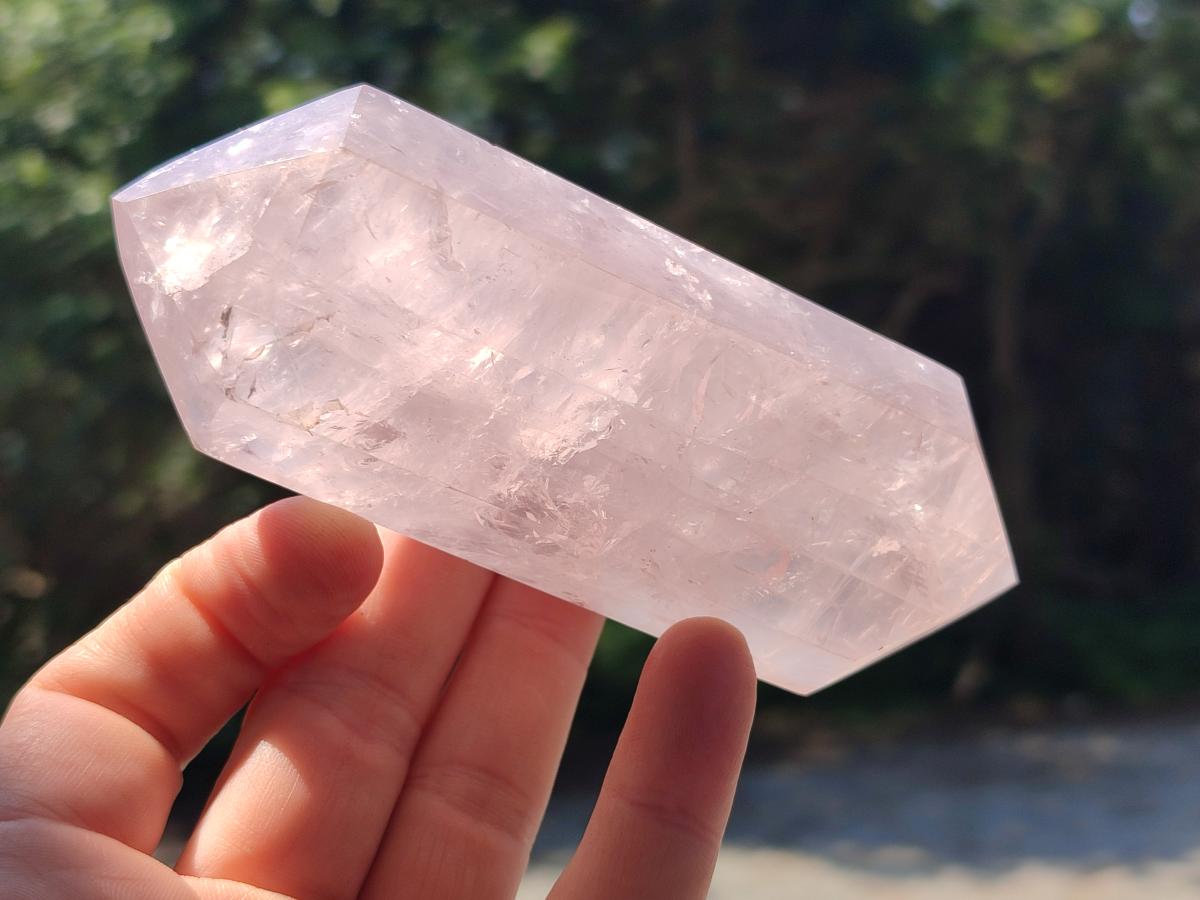 Polished Double Terminated Rose Quartz Crystals x 6 From Madagascar