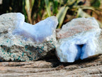 Natural Blue Lace Agate Geode Specimens x 12 From Nsanje, Malawi