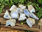 Natural Blue Lace Agate Geode Specimens x 12 From Nsanje, Malawi