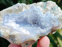 Natural Blue Lace Agate Geode Specimens x 12 From Nsanje, Malawi