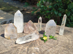 Polished Clear Quartz Crystals With Inclusions x 7 From Madagascar