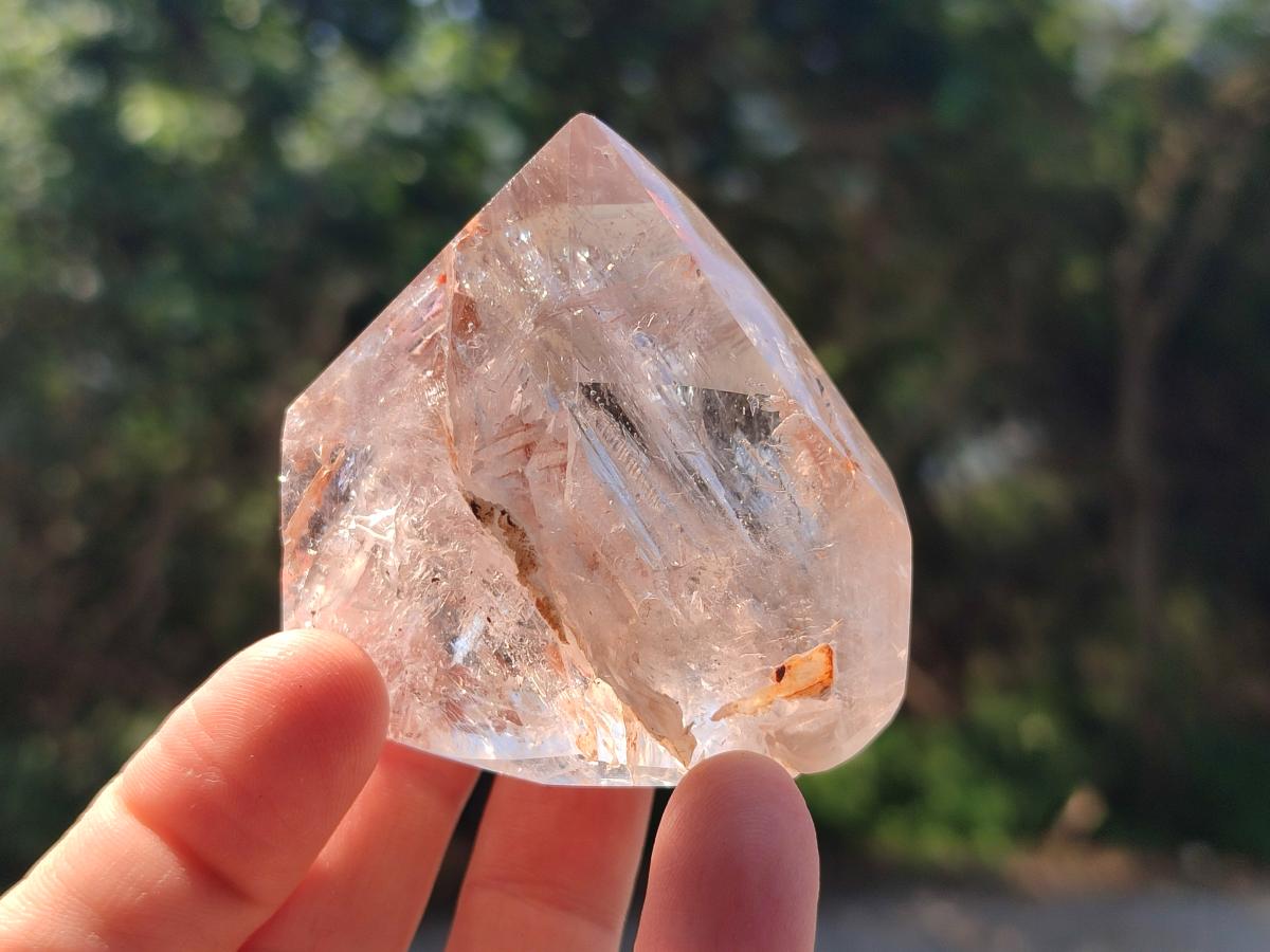 Polished Clear Quartz Crystals With Inclusions x 7 From Madagascar