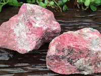Natural Rhodonite Cobbed Specimens x 2 From Rhusinga, Zimbabwe