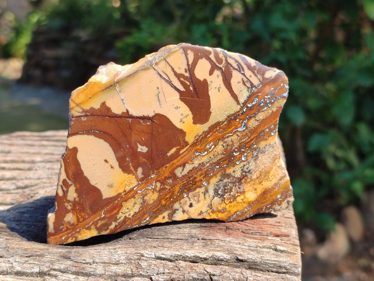 Polished On One Side Nguni Jasper Slices x 2 From Northern Cape, South Africa