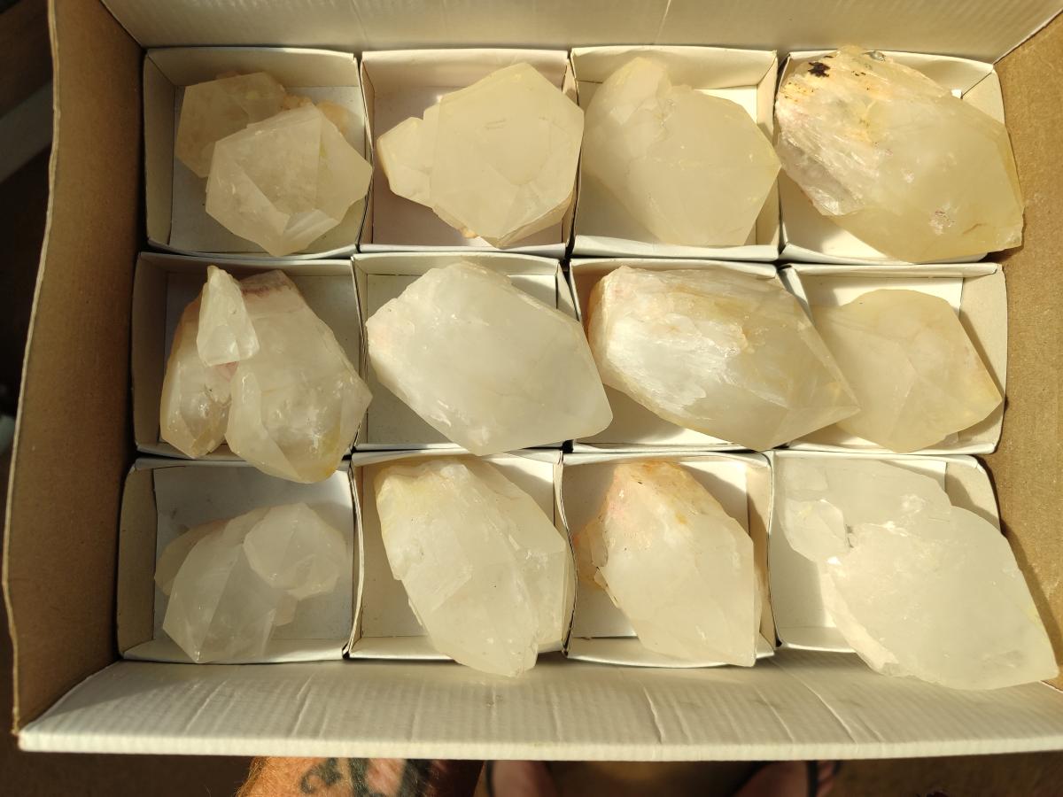 Natural Castle Quartz Crystals x 12 From Madagascar