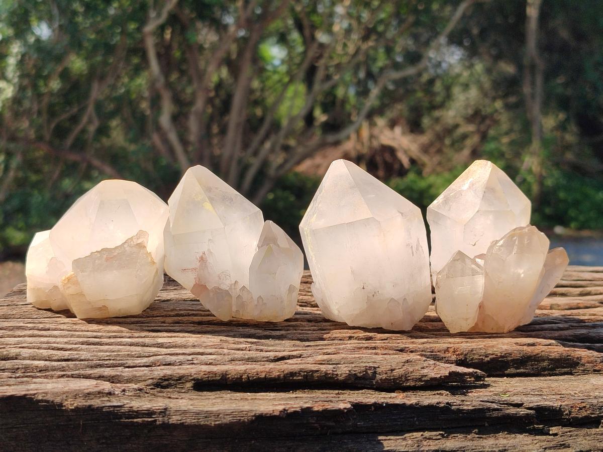 Natural Castle Quartz Crystals x 12 From Madagascar