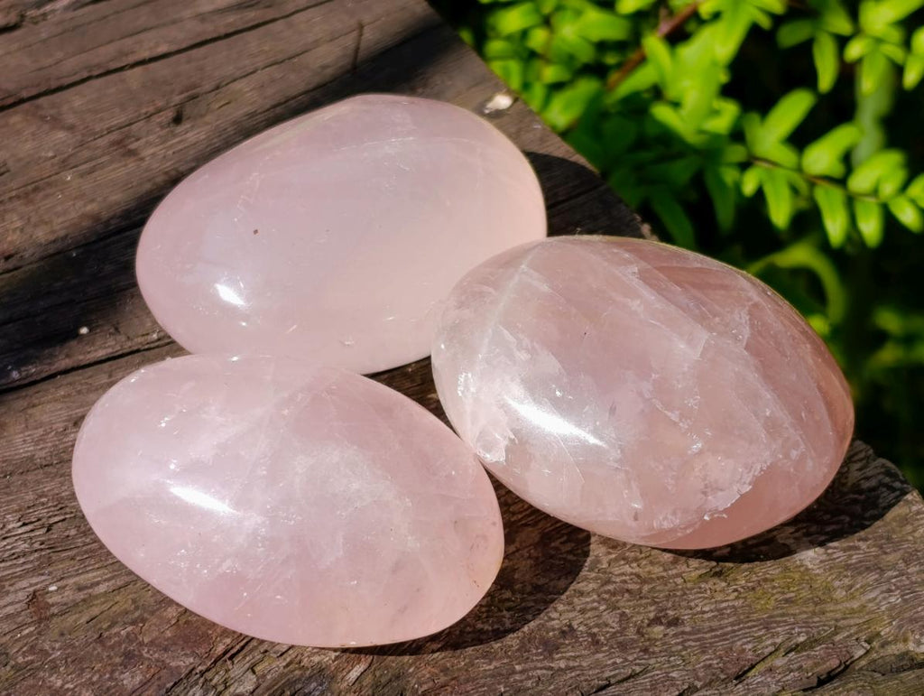 Polished Rose Quartz Palm Stones x 12 From Madagascar