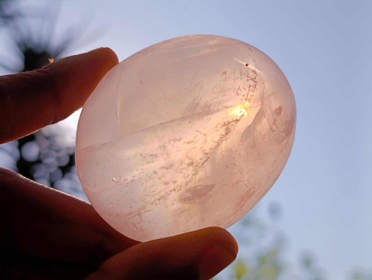 Polished Rose Quartz Palm Stones x 12 From Madagascar