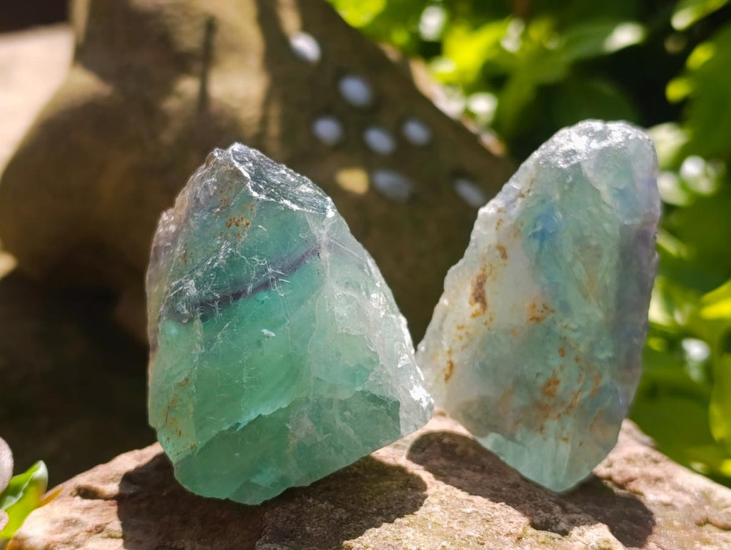 Natural Watermelon Fluorite Cobbed Specimens x 24 From Uis, Namibia