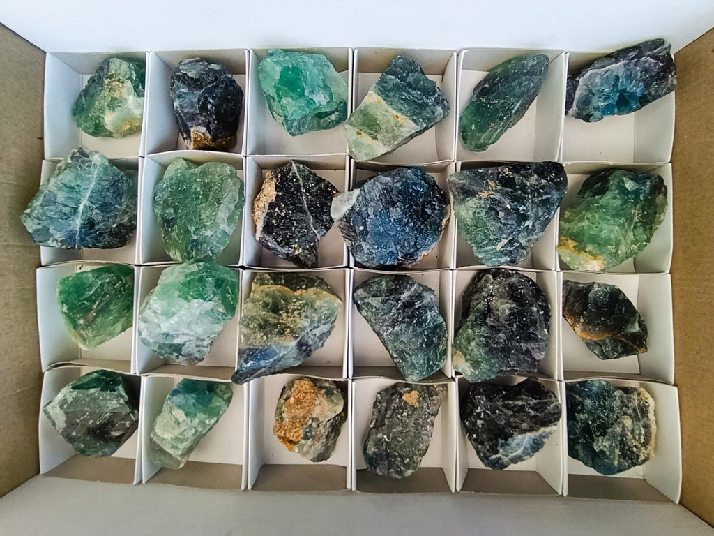 Natural Watermelon Fluorite Cobbed Specimens x 24 From Uis, Namibia