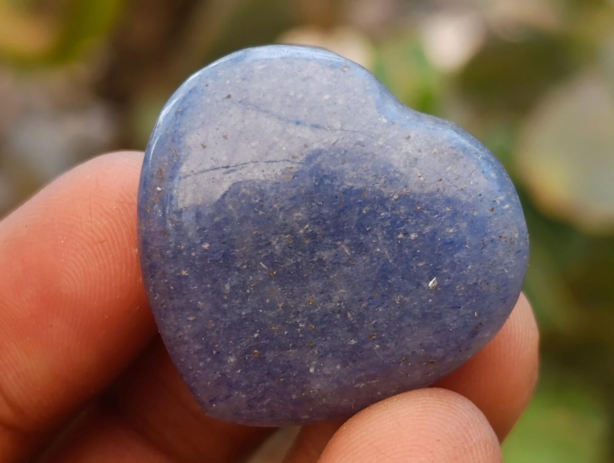 Polished Lazulite Hearts x 35 From Madagascar