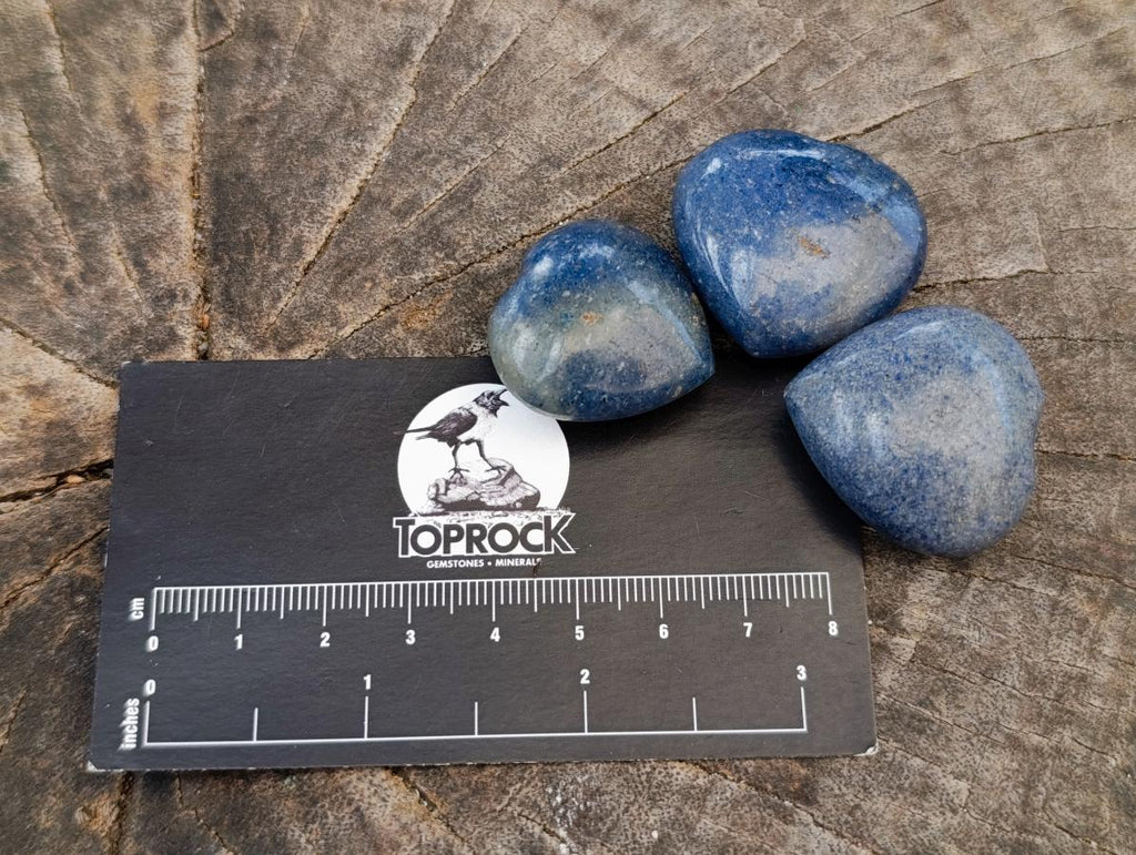 Polished Lazulite Hearts x 35 From Madagascar