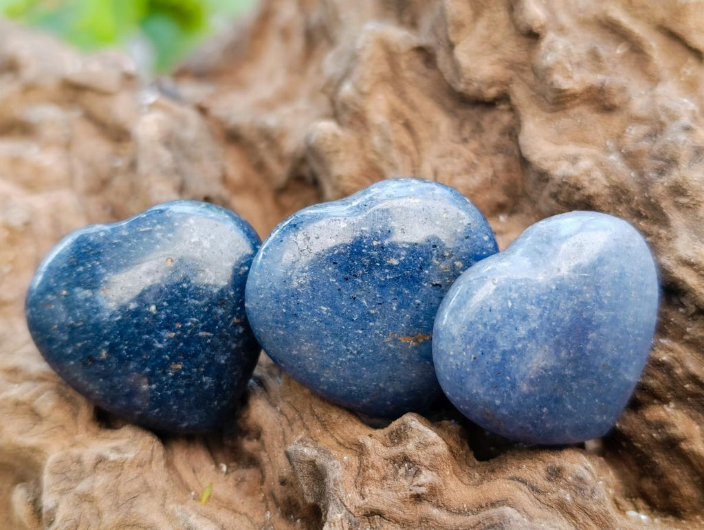 Polished Lazulite Hearts x 35 From Madagascar