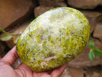 Polished Green Opal Standing Free Forms x 2 From Betroka, Madagascar
