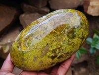 Polished Green Opal Standing Free Forms x 2 From Betroka, Madagascar