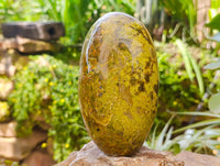 Polished Green Opal Standing Free Forms x 2 From Betroka, Madagascar