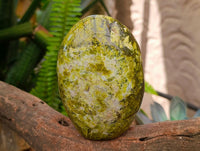 Polished Green Opal Standing Free Forms x 2 From Betroka, Madagascar