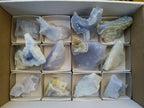 Natural Etched Blue Chalcedony Specimens x 12 From Nsanje, Malawi