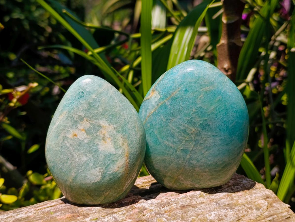 Polished Amazonite Standing Free Forms x 3 From Madagascar