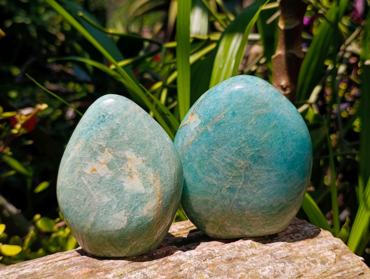 Polished Amazonite Standing Free Forms x 3 From Madagascar