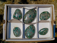 Polished Emerald Mica 'Mutokolite' Free Forms x 6 From Mutoko, Zimbabwe