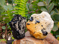 Natural Schorl Black Tourmaline Specimens x 6 From Erongo, Namibia