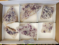 Natural Purple Cubic Fluorite On White Matrix Specimens x 6 From Khorixas, Namibia