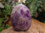 Polished Purple Chevron Amethyst Standing Free Form x 6 From Madagascar