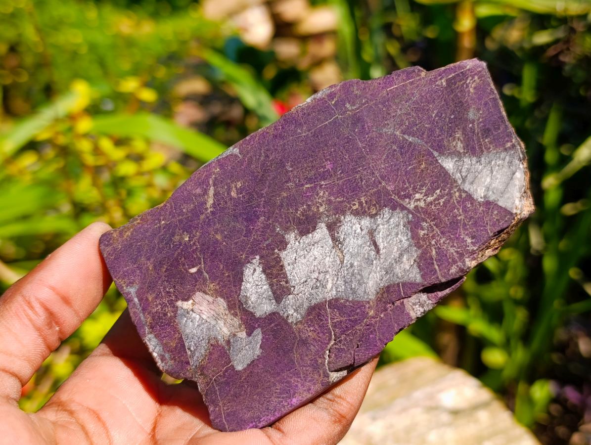 Polished Silky Matt Metallic Purpurite Slices x 6 From Erongo, Namibia